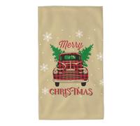 Asciugamani natalizi vintage con camion rosso, 40,6 x 68,6 cm, morbidi asciugamani in microfibra altamente assorbente per bagno, doccia, allenamento, palestra, viaggi