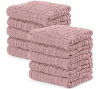 Asciugamani per bambini, in mussola di cotone, grandi, 25,4 x 25,4 cm, morbidi sulla pelle sensibile, assorbenti per ragazzi e ragazze, registro doccia essenziale per neonati e bambini (malva,