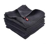Asciugamani per la pulizia con trama a nido d'ape, stracci in microfibra super assorbenti per una lucentezza delle strisce (nero)