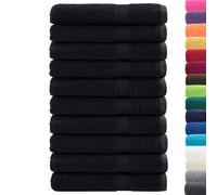 vidaXL Asciugamani 10 pz Neri 100x200 cm 600 g/m² 100% Cotone, Telo da Spiaggia, Telo Mare, Telo da Bagno Grande, Telo da Bagno