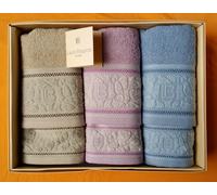 ASCIUGAMANI SPUGNA BAGNO SET 3+3 3 VISO + 3 OSPITE LAURA BIAGIOTTI 100% COTONE