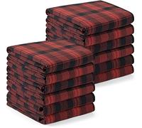 Asciugamani Utopia - 200 GSM Strofinacci, 38 x 64 cm, Asciugamani da Cucina in Cotone, Set di Strofinacci e Strofinacci Morbidi e Riutilizzabili (Confezione da 12, Rosso Nero)