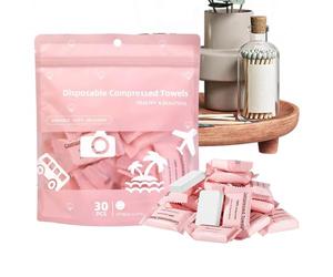 Asciugamani Viso Compressi - 30 Pezzi Salviette Assorbenti In Tessuto, Tamponi Detergenti Per Il Viso, Asciugamani Monouso In Microfibra Per Viaggi, Tamponi Cosmetici Riutilizzabili Per La Rimozione D