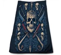 Asciugamani Viso Skull And AX Pattern Leggeri Asciugamano Ospite Resistente Asciugamani a Mano per Campeggio Hotel Palestra 40X70cm
