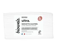 Asciugamani waffle bianchi biodegradabili Ultra Biowels confezione da 30