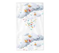 Asciugamani White Cloud Thousand Paper Cranes Picture Asciugamano da Bagno Adulti Uomini Telo da Palestra, per Camper, Sauna, Yoga, 40x70cm