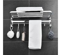 Asciugamano Asciugamano a Portata di Asciugatura per Asciugamani per Asciugamani, Porta Asciugamano da Bagno Lucido in Acciaio Inossidabile, organizzatore del Bagno con mensole a Valle mobili per