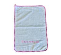 Asciugamano asilo unisex personalizzato con nome ricamato, salvietta scuola materna della infanzia personalizzabile con ricamo in colore a scelta1 pezzo (rosa)