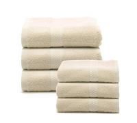 CALEFFI - Set Asciugamani Bagno Viso e Bidet in Morbida Spugna 100% Cotone con 3 Asciugamani Viso 55x100 cm + 3 Asciugamani Bidet Ospite 40x60 cm, Asciugamano Resistente a Lavaggi Frequenti e Durevole