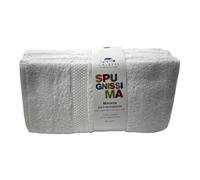 Asciugamano In Cotone Minorca 3 Pezzi Bianco Spugnissima Da 450 Grammi