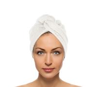 Asciugamano capelli turbante spugna bianco Basik