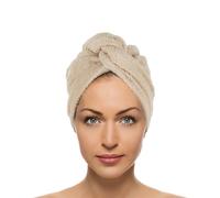 Asciugamano capelli turbante spugna tortora Basik