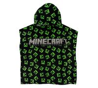 Asciugamano con cappuccio Minecraft | Asciugamano Creeper poncho | Asciugamani da gioco per ragazzi | Black di una taglia