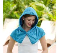 Asciugamano con cappuccio rinfrescante per uomo e donna, asciugamano rinfrescante istantaneo per collo e viso, asciugamano per il ghiaccio per sport, allenamento, campeggio, ciclismo, blu