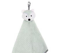 Asciugamano da appendere a forma di orso, assorbente, 42 x 32 cm, adatto per cucina e bagno, progettato per la portabilità, migliora il comfort della tua vita domestica (verde chiaro)