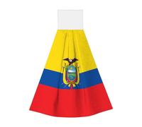 Asciugamano da appendere in pile di corallo, asciugamano da appendere per bambini e adulti, asciugamano da cucina con bandiera dell'Ecuador super assorbente