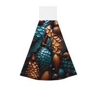 Asciugamano da appendere in pile di corallo, asciugamano da appendere per bambini e adulti, asciugamano da cucina super assorbente con motivo a squame di pesce