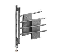 Asciugamano Da Bagno Con Riscaldamento Elettrico Nero/bianco/grigio, Portasciugamani, Display Touch, Girevole Riscaldamento rapido ed efficiente(Gray-B)