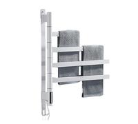 Asciugamano Da Bagno Con Riscaldamento Elettrico Nero/bianco/grigio, Portasciugamani, Display Touch, Girevole Riscaldamento rapido ed efficiente(White-A)