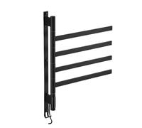 Asciugamano Da Bagno Con Riscaldamento Elettrico Nero/bianco/grigio, Portasciugamani, Display Touch, Girevole Basso Consumo Energetico(Black-A)