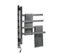 Asciugamano Da Bagno Con Riscaldamento Elettrico Nero/bianco/grigio, Portasciugamani, Display Touch, Girevole Basso Consumo Energetico(Gray-A)