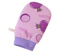 Asciugamano da bagno esfoliante con design a rete per aiutare a rimuovere la pelle morta e lo sporco, favorisce la pelle liscia, include anello per appenderlo e asciugatura rapida dopo l'uso (viola)