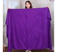 Asciugamano da Bagno in Microfibra Super Spesso150x200cm Oversize, Super Morbido, Super Assorbente E Ad Asciugatura Rapida, Deep Purple, 150x200cm