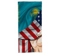 Asciugamano da bagno morbido e assorbente in cotone Kazakistan American White Fist, 31,5"x63" che avvolge il tuo corpo