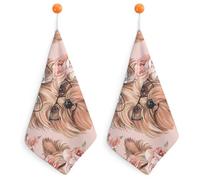 Asciugamano da bagno morbido Yorkshire Terrier con passante per appendere