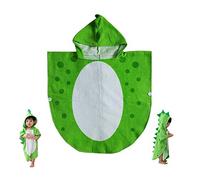 Asciugamano da bagno per bambini, accappatoio in cotone, motivo dinosauro, accappatoio per bambini, spiaggia, nuoto, poncho con cappuccio, Verde, 1 Count (Pack of 1)