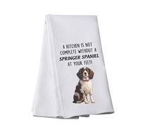 Asciugamano da cucina Springer Spaniel con scritta "A Kitchen is Not Complete Without A Springer Spaniel", regalo per gli amanti dello Springer Spaniel