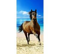 Asciugamano da doccia con cavalli, 70 x 140 cm