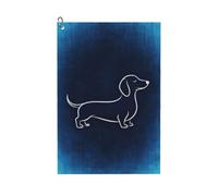 Asciugamano da golf in microfibra con moschettone, colore blu, a forma di cane lungo | Tessuto a nido d'ape, dimensioni 40 x 60 cm, asciugatura rapida, assorbente, per la pulizia delle palline da golf