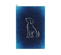 Asciugamano da golf in microfibra con moschettone, motivo cane Blue Line | Tessuto a nido d'ape, dimensioni 40 x 60 cm, asciugatura rapida, assorbente, pulizia della pallina da golf, aggancio rapido a