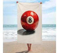 Asciugamano da spiaggia ad acquerello rosso a 8 palline in microfibra senza sabbia, grandi asciugamani da doccia multiuso assorbente per bagno piscina 130 x 80 cm