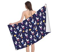 Asciugamano da spiaggia ad asciugatura rapida - Simpatico telo da bagno con cielo stellato di alpaca e pianeta morbido per il bagno, teli da spiaggia personalizzati a prova di sabbia, asciugamani in