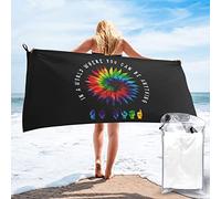 Asciugamano da Spiaggia Be Kind Sign Language Deaf Awareness ASL Asciugamano Microfibra Asciugamani Assorbenti Telo da Palestra per Piscina Uomo E Donna Casa 80X130Cm