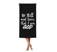 Asciugamano da Spiaggia Be Still And Know That I Am God Microfibra Asciugamani Asciugatura Rapida Asciugamani Bagno per Casa Piscina Uomo E Donna 80X130Cm