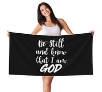 Asciugamano da Spiaggia Be Still And Know That I Am God Microfibra Asciugamani Leggeri Telo da Bagno per Yoga Casa Uomo E Donna 80X130Cm