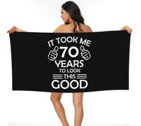 Asciugamano da Spiaggia Beach Towel Happy 70Th Birthday1 Telo da Bagno Microfibra Telo da Palestra Asciugatura Rapida Asciugamani Bagno per Yoga Uomo E Donna Piscina 80X130Cm