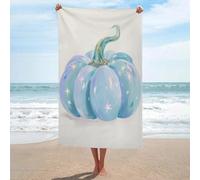 Asciugamano da spiaggia blu con zucca magica in microfibra senza sabbia, grandi asciugamani da doccia multiuso assorbente per bagno piscina 130 x 80 cm
