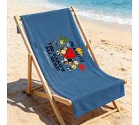 Asciugamano da spiaggia blu navy Peanuts Snoopy con stampa di tutti i personaggi e testo "The Gang's All Here!", asciugamano da spiaggia ultra morbido, perfetto per piscina, spiaggia estiva e viaggi 8