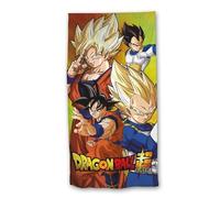 Asciugamano da spiaggia compatibile con Dragon Ball (70 x 140 cm) Microfibra - Asciugamano per piscina per bambini di Goku e Vegeta Super Saiyan
