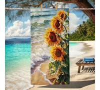 Asciugamano da spiaggia con girasole paradiso giallo vibrante in microfibra, ad asciugatura rapida, assorbente, morbido, leggero, senza sabbia, ideale per piscina, palestra, viaggi, 152 x 79 cm