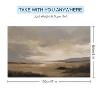 Asciugamano da spiaggia con paesaggio astratto beige e grigio cielo marrone scuro in microfibra senza sabbia asciugamani da doccia grandi multiuso assorbente per bagno piscina 130 x 80 cm