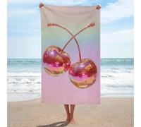 Asciugamano da spiaggia con palline da discoteca color ambra, in microfibra, senza sabbia, grande, multiuso, assorbente, per bagno e piscina, 130 x 80 cm