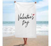 Asciugamano da spiaggia con parole inglesi di San Valentino in microfibra senza sabbia, grandi asciugamani da doccia multiuso assorbente per bagno piscina 130 x 80 cm