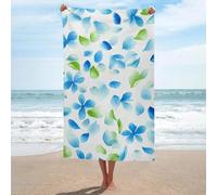 Asciugamano da spiaggia con petali di ortensia sparse e foglie piccole, in microfibra, grande, multiuso, assorbente, per bagno e piscina, 130 x 80 cm