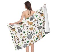 Asciugamano da Spiaggia Funny Guinea Pigs Telo da Palestra Asciugatura Rapida Telo da Bagno Microfibra Asciugamano per Casa Uomo E Donna Piscina 80X130Cm