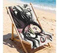 Asciugamano da spiaggia in microfibra ad asciugatura rapida con stampa di Nezuko di Demon Slayer per vacanze al mare e sport all'aperto 80*160,90*180,75*150,50*100RitrattoPoliestere